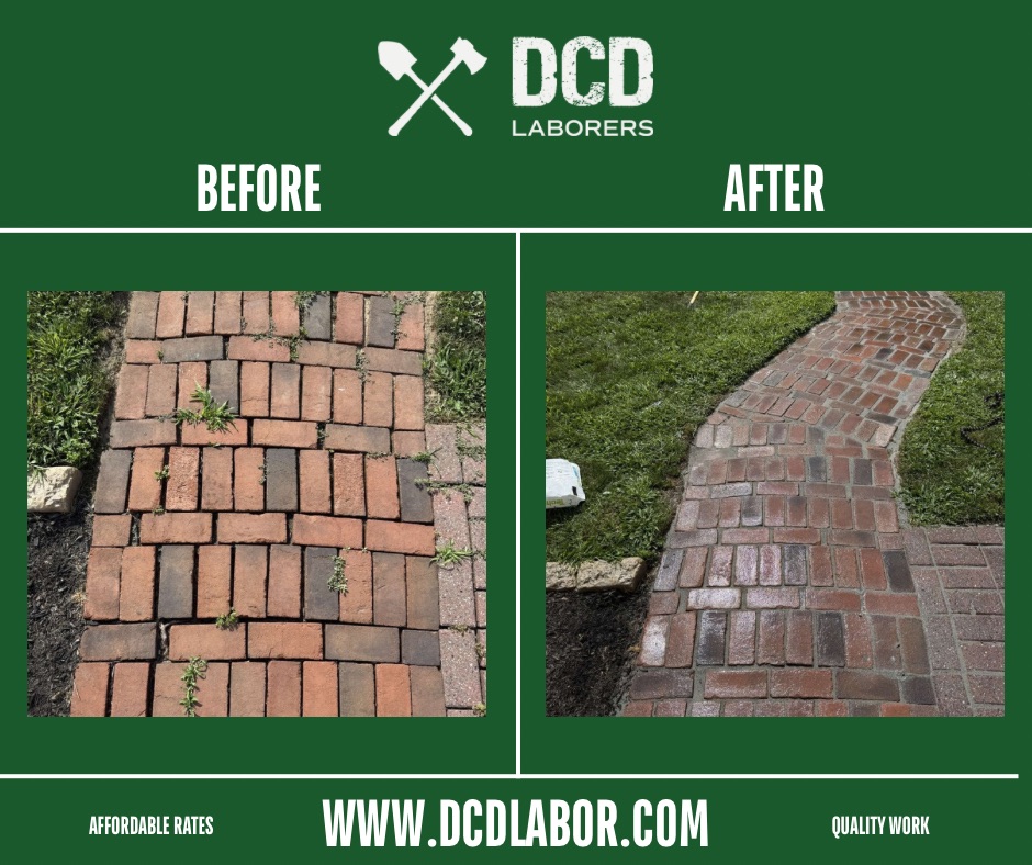 Before and after — Brick walkway restoration