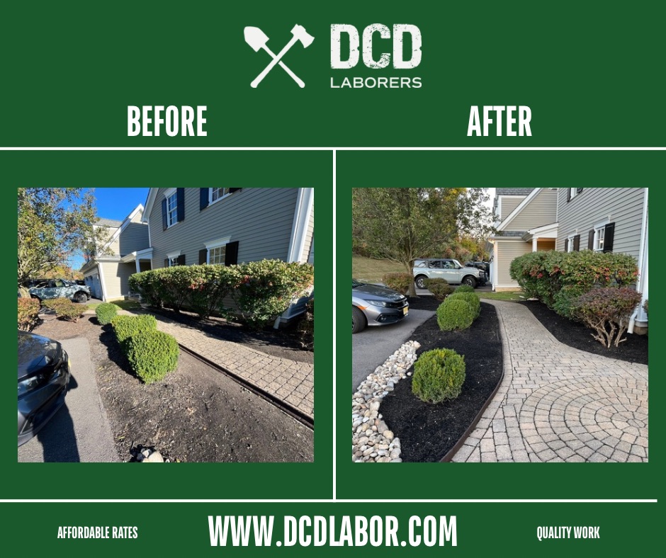 Before and after — Walkway & bed refresh