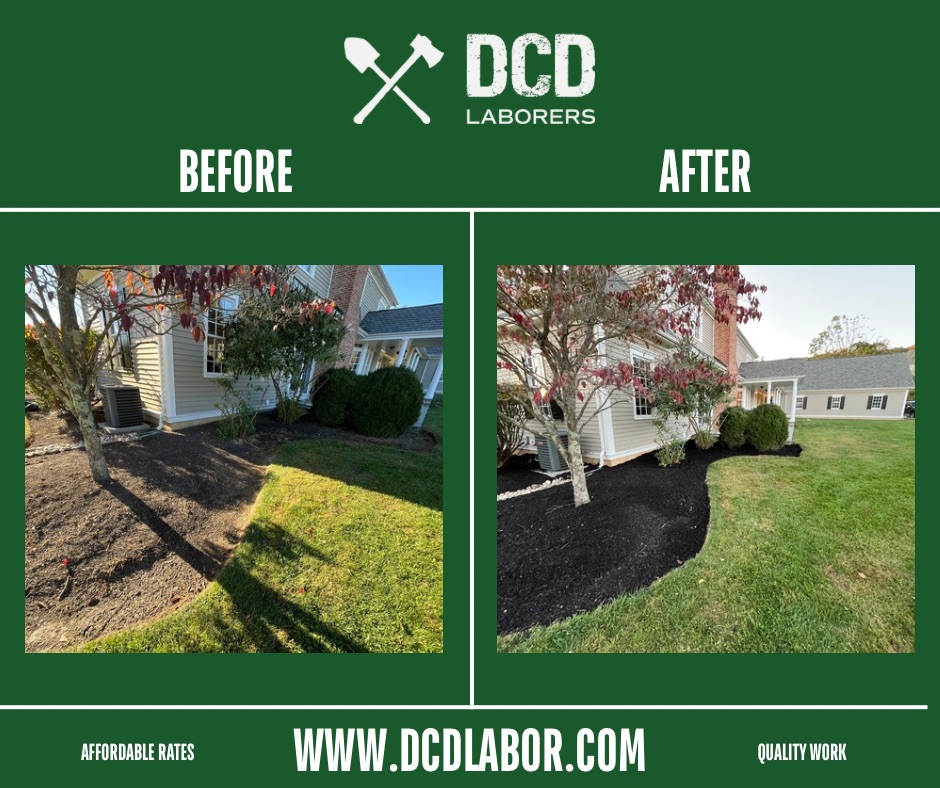 Before and after — Mulch bed refresh